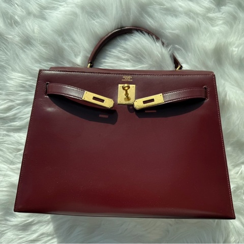 【超保值中古✨現代款的一半價錢‼️】Hermes愛馬仕Kelly 32 酒紅色