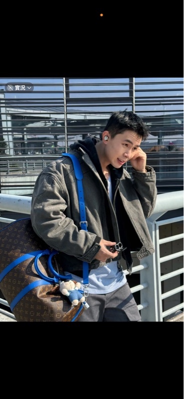 LV keepall Bandoulière 50 行李袋 藍色#晶片款#