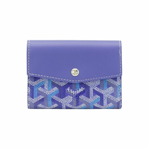 Goyard Saint Gabriel 帆布三折釦式短夾(藍/紫)