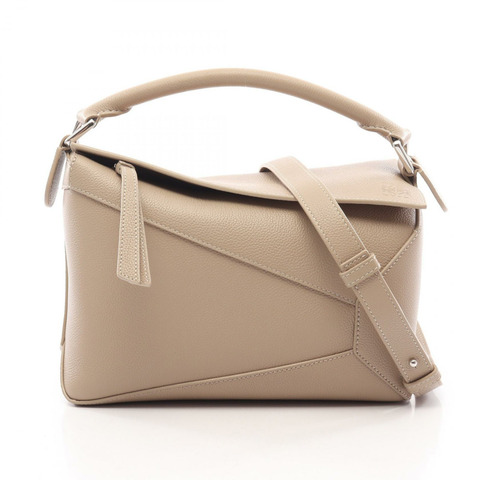LOEWE Puzzle Edge 小號兩用手提包 A510P60XAW5541 皮革 米色 新款 女士