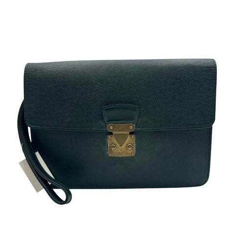 【美收精品】Louis Vuitton綠色 Taiga 皮革 Pochette Clad C-884【隔月月中將轉賣至日本 上架期限30天】