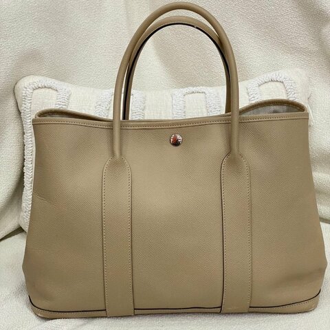 Hermès Garden Party 36 Epsom Bag Trench Gray Silver Hardware