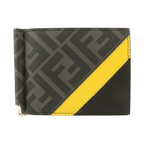 FENDI 塗層帆布Bifold Money Clip Wallet夾錢包