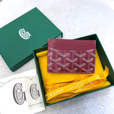 GOYARD 紅色塗層帆布牛皮卡套STSULPPMLTY02CL02X