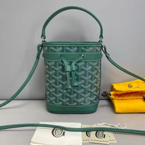 Goyard 戈雅 手柄款抽繩水桶包 綠色