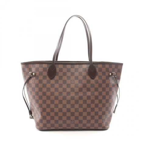 路易威登 Neverfull MM Damier Ebene 手提包 N51105 PVC塗層帆布皮革棕色二手女款