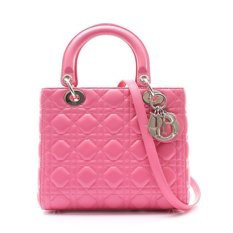 Dior 迪奧 Lady Dior Medium 兩用包 粉色 羊皮 CAL44551 CAL44551