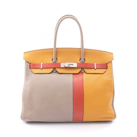 愛馬仕 Birkin 35 Casaque 手提包，Taurillon Clemence Swift 皮革，米色，二手，SHW