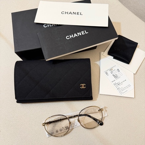 Chanel 香奈兒 太陽眼鏡 墨鏡 淡金 字母 淺色鏡片