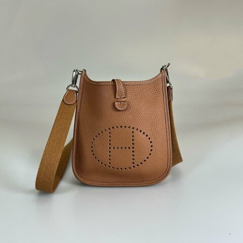 HERMES K刻 金棕EVELYNE TPM 肩背包