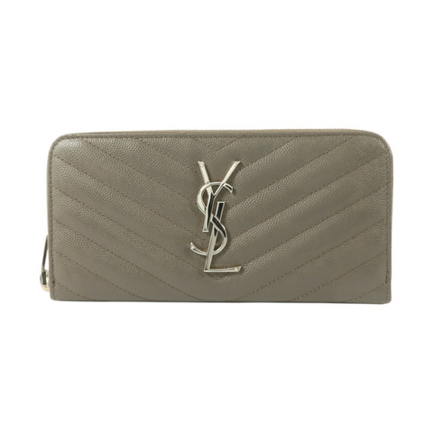 SAINT LAURENT 牛皮皮革Long Wallet銀扣長錢包