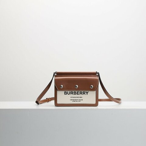 二手Burberry title雙面帆布包