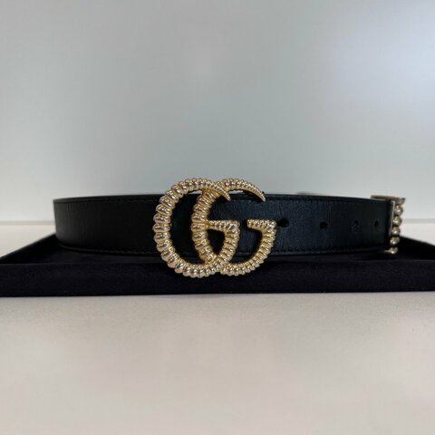 GUCCI 524103 螺旋紋皮帶 85CM