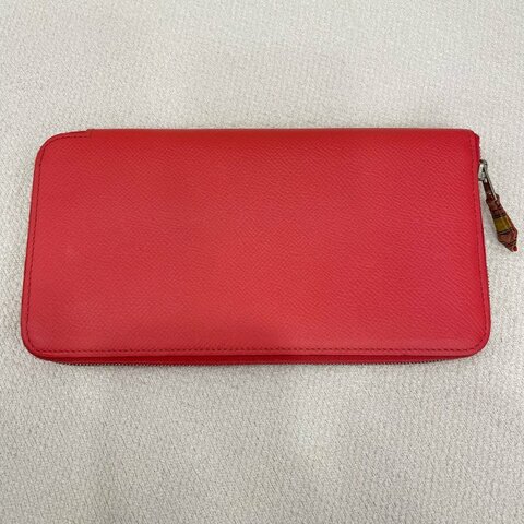 Hermès Silkin Long Wallet Epsom Leather Heart Red Gold Hardware