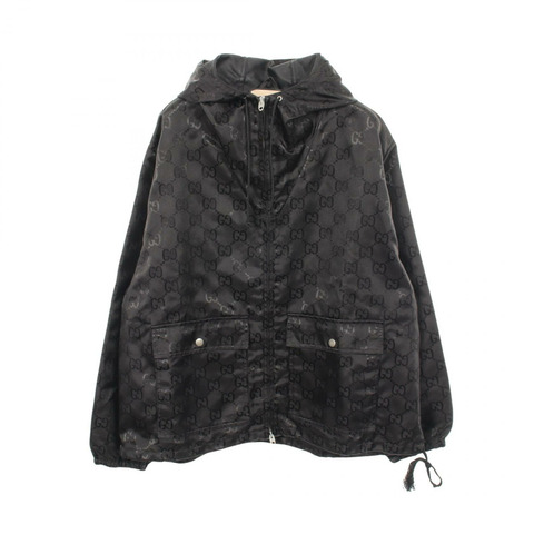 GUCCI Off the Grid GG 連帽外套/短外套 631105 尼龍黑色 二手 男款 48 碼