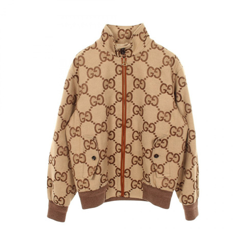GUCCI Jumbo GG帆布外套 其他款式 棉/聚酯纖維 米色 棕色 二手 男款