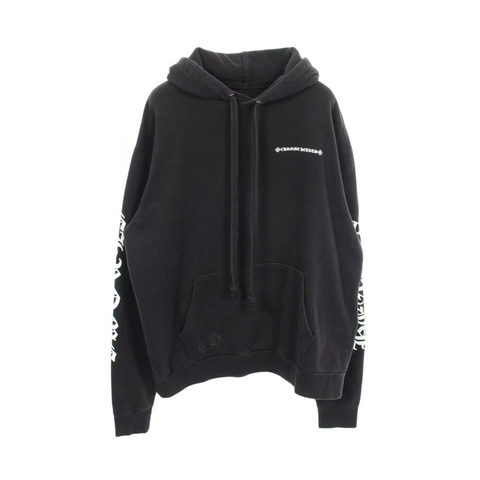 鉻心 (CHROME HEARTS) 墓園十字架印花連帽衫，黑色，純棉材質，男款，二手。