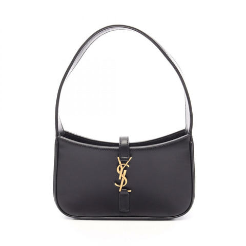 SAINT LAURENT PARIS 迷你 Hobo LE 5 A 7 手提包 7103182R20W 皮革 黑色 二手 女士