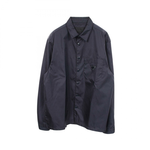 PRADA Re-Nylon 三角形標誌夾克 其他尼龍海軍藍二手男裝