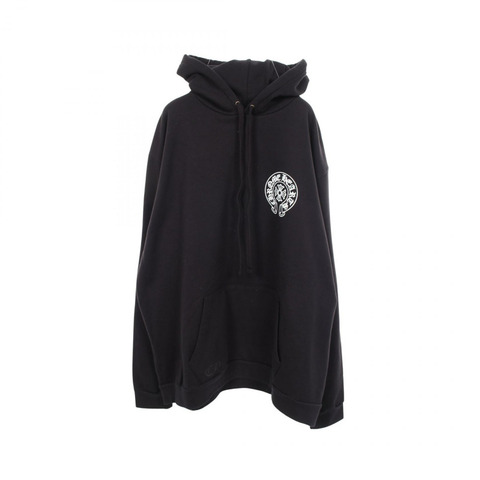 CHROME HEARTS 馬蹄鐵圖案後背印花 - 東京限量版連帽衫，純棉材質，黑色，二手男款