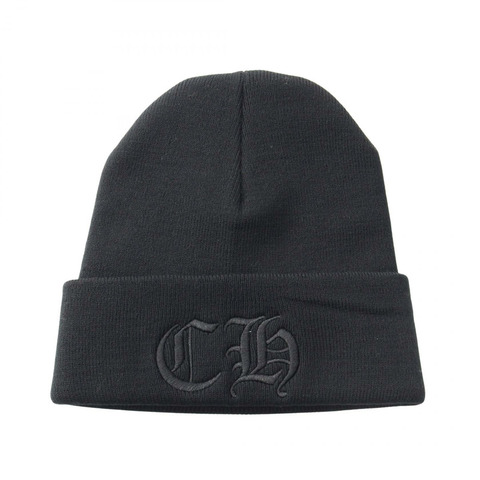 鉻心 CH 標誌刺繡針織帽 黑色 二手 男款