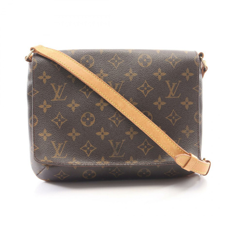 路易威登 Musette Tango 長肩帶 Monogram 單肩包 M51388 PVC 塗層帆布皮革棕色二手女款