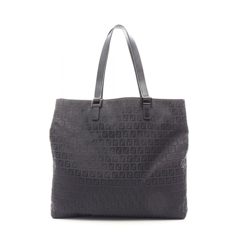 FENDI Zucchino 手提包 帆布皮革黑色二手女款