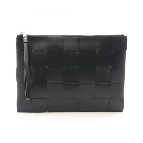 BOTTEGA VENETA Maxi Intrecciato 商務手提包/手拿包 649616VBWD38803 黑色皮革 全新 男士
