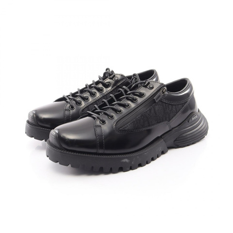 Dior Combat Oblique Jacquard Derby Shoes 運動鞋 皮革帆布 黑色 二手 男士