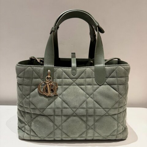 Dior 迪奧 新款 Toujours系列 中號 雪松綠絨面 土著包手提包