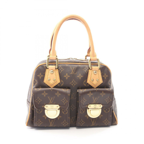 路易威登 Manhattan PM 手提包 M40026 Monogram 皮革 棕色 二手 女士