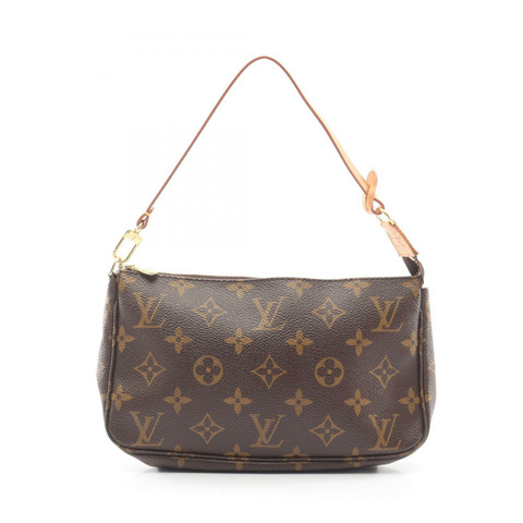 路易威登 Pochette Accessoires Monogram 手提包 M51980 PVC塗層帆布皮革棕色二手女士