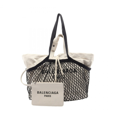 巴黎世家 (BALENCIAGA) 24/7 中型兩用托特包 7918092AA479960 帆布 白色 黑色 新款 女士