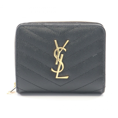 SAINT LAURENT PARIS Monogram 雙折皮夾 668288BOW011000 黑色真皮 全新 女士