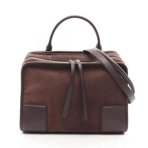 LOEWE Amazona 180 大號兩用手提包 A039ASRX030018 棕色絨面革 全新 女士