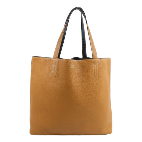 HERMES Clemence皮革Double Sens 35肩背袋Gold/Noir