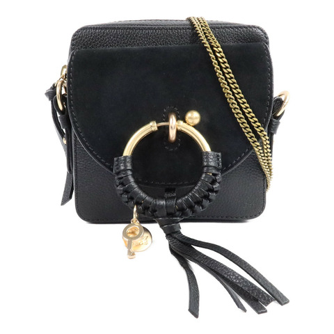 SEE BY CHLOE 牛皮/麂皮皮革Joan Camera Bag鏈帶肩背袋