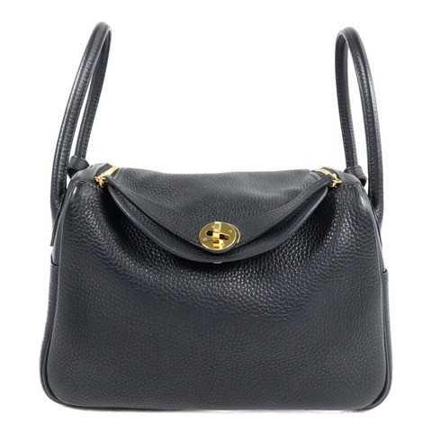 HERMES Clemence皮革Lindy 26手挽肩背兩用袋Noir