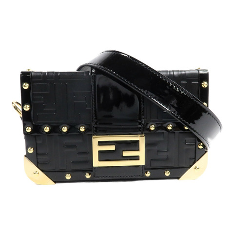 FENDI 牛皮皮革Baguette Trunk Mini肩背袋