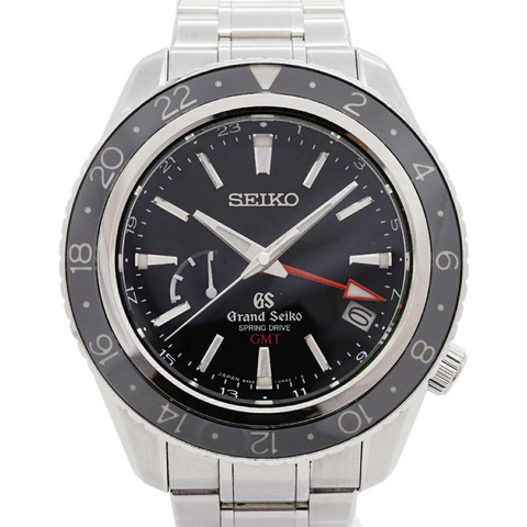 精工 Grand GMT 動力儲存 SBGE001 黑色錶盤男士腕錶