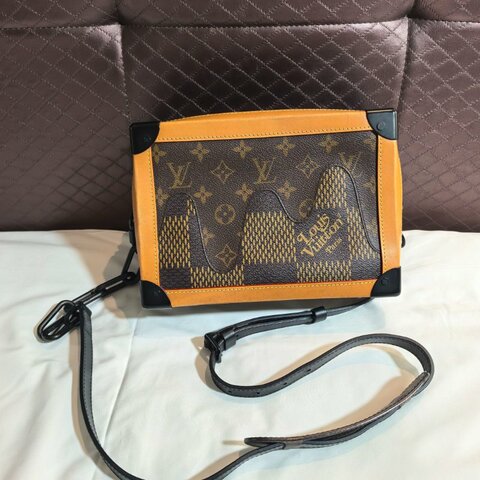 Lv/路易威登 nigo聯名棕色經典老花 盒子包單肩包斜挎包