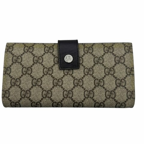 【美收精品】Gucci Supreme 印花塗層帆布長夾  C-898【隔月月中將轉賣至日本 上架期限30天】