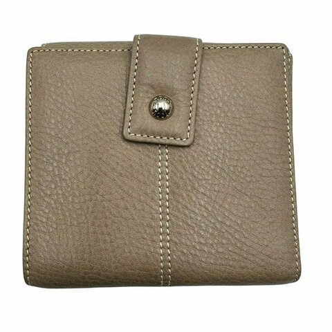【美收精品】Tod's 大象灰荔枝紋小牛皮短夾  C-899【隔月月中將轉賣至日本 上架期限30天】