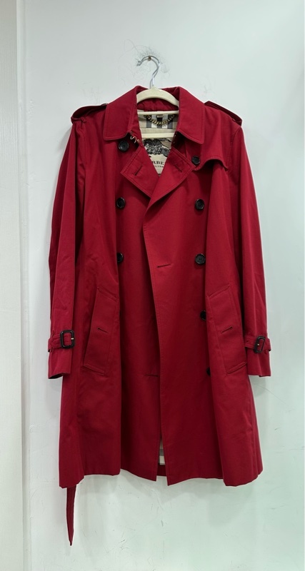 BURBERRY博柏利 紅色肯辛頓風衣外套 38碼