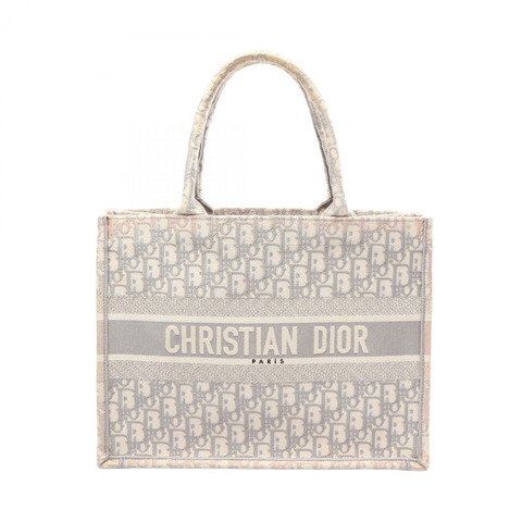 Christian Dior BOOK TOTE 中型斜背手提包 校園灰白色 二手女款