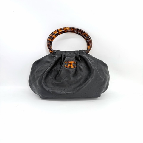 Chanel 黑色元寶包小號 tote with handle size small black