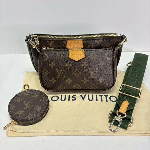 LV Pochette 五合一綠帶麻將包