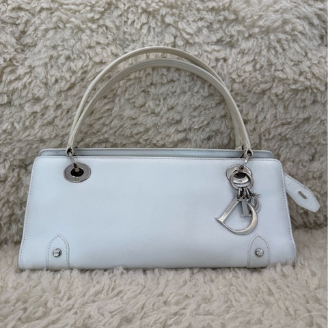 【最平價的Dior戴妃❤️✨全網最低價】Dior/迪奧  中古橫版戴妃腋下法棍包白銀