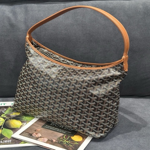 近新閒置 戈雅 Goyard 老花棕色子母hobo 購物袋 缺子袋）