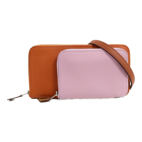 HERMES Epsom/Swift皮革Nouveau To Go肩背袋TerreBattue/MauveSy